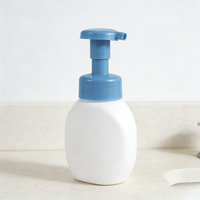Bouteille en plastique PET avec pompe à mousse, forme plate et irrégulière, personnalisée par l'usine Zhongshun, pour savon pour les mains, nettoyant visage, mousse, OEM/ODM