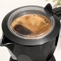 Cafetera Eléctrica Moka de 3 Tazas, Mini Cafetera Espresso con Tapa Transparente, Cafetera Personal sin Llama