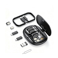 Kit de Cable de Datos USB Multifuncional de 60W 3A, Carga Rápida 6 en 1, Juego de Adaptadores de Viaje Trenzados para Cable de Carga de Teléfono Móvil