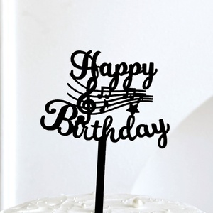 Décoration de gâteau d'<span class=keywords><strong>anniversaire</strong></span> avec notes de musique, accessoire de fête musicale en acrylique, topper de gâteau en acrylique - Product Image 4