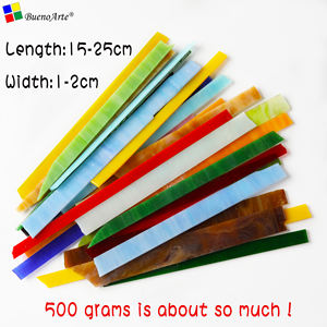 现代经典不透明彩色玻璃碎片条状物来自中国，用于DIY工艺马赛克拼接，由Buenoarte提供，用于拼接大教堂玻璃砖。 - Product Image 3