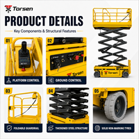 Plataforma Elevadora Eléctrica Estrecha de 6m, 8m, 10m, Autopropulsada, para Trabajo Aéreo en Interiores, para Centros de Datos y Mantenimiento Hospitalario