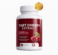 Capsules de cerise à base de plantes OEM 4000mg équivalent, antioxydant naturel, favorise la récupération des articulations et des muscles, 60 capsules, marque privée pour adultes