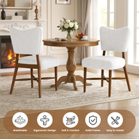Chaises de salle à manger ergonomiques modernes avec dossier, revêtement en tissu lin et pieds en bois pour hôtels et restaurants