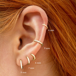 Nouvelles boucles d'oreilles créoles minimalistes en argent sterling 925 avec diamants CZ ronds de 5 mm, 6 mm, 7 mm, 8 mm, 9 mm pour femmes - Product Image 5