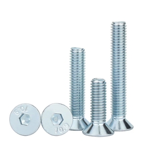 Chất lượng cao M5 * 65 3x16 Carbon thép màu xanh kẽm mạ phẳng đầu <span class=keywords><strong>csk</strong></span> chìm Hex ổ cắm din7991 Máy Vít bu lông - Product Image 5