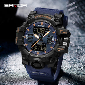 Reloj deportivo para exteriores SANDA 6126 para hombre, reloj de pulsera con pantalla dual LED digital y de cuarzo, reloj electrónico para hombre - Product Image 3