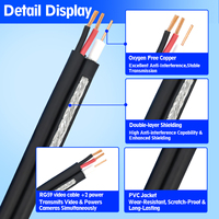 Câble coaxial haute vitesse RG59+2C, câble vidéo RG59, câble d'alimentation, câble CCTV en cuivre nu