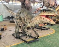 Modèle de dinosaure raptor animatronique grandeur nature en acier et silicone, électrique, télécommandé, pour divertissement extérieur des jeunes