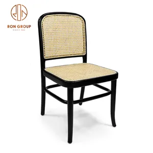 Woven Oak Coffee Pp Cane Wicker Stackable Arm Nordic Solid Wood Dining Room Rattan Outdoor Plastic Restaurant Dining Chair