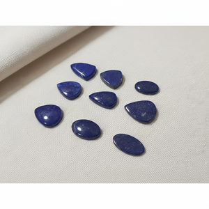 พลอยลาพิสลาซูลีธรรมชาติทรงหลังเบี้ย ทำด้วยมือ เรียบเนียน หินกึ่งมีค่า บำบัดรักษา ทุกทรงและทุกขนาด หินหลวมคละแบบ - Product Image 1