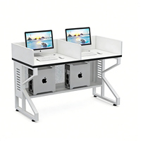 Escritorio de Computadora Moderno para Oficina o Escuela, Escritorio Doble Multimedia para Aula, Programación, Escuela de Conducción, Exámenes, 1.2m, Madera Modular