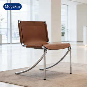 Chaises de salle à manger modernes en cuir PU marron pour la maison, le bureau, l'école, la terrasse extérieure, les restaurants - Product Image 4