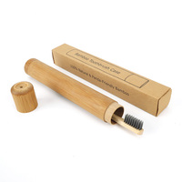 Brosses à dents en bambou naturel personnalisées dans un tube en bambou pour les voyages, les hôtels et les chambres d'hôtes
