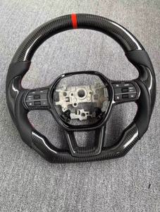 Rueda de cuero perforado de fibra de carbono de calidad de estilo deportivo de Venta caliente ajuste personalizado para volante de coche <span class=keywords><strong>Honda</strong></span> <span class=keywords><strong>Civic</strong></span> 11th Gen - Product Image 5
