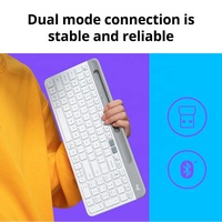 Yeni K580 Mekanik Ergonomik Kablosuz USB Oyun Klavyesi, Dizüstü Bilgisayar/Tablet/Cep Telefonu için - Hafif Rusça Düzeni