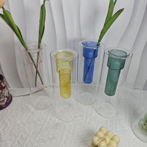 Factory Direct Handmade Double Wall High Borosilicate Glass <strong>Crystal</strong> <strong>Vase</strong> Suitable For Home Decoration - Product Image 2