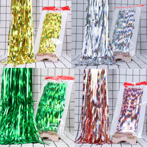 Brillant miroitant Tinsel chaîne feuille frange rideau métallique feuille rideau pour <span class=keywords><strong>Halloween</strong></span> mariage ou fête d'anniversaire porte décoration - Product Image 3