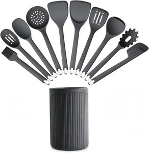 Ensemble d'ustensiles de cuisine en silicone de qualité supérieure, résistant aux hautes températures, avec spatule, cuillère à soupe et outils de cuisson - Product Image 1