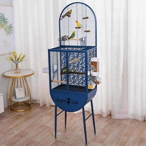 Grande cage à oiseaux en métal de type villa pour perroquets, calopsittes, agapornis, pinsons avec système anti-évasion - Product Image 2