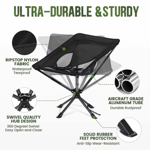 Portable Lightweight Compact Outdoor Swivel <b>Chair</b> Adults Backpack Folding <b>Chair</b> for Camping Travel Hiking <b>Beach</b> Picnic - Product Image 4