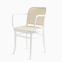 Fauteuil de salle à manger moderne de luxe en bois massif avec cannage en rotin, design simple et nouveau