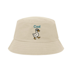 Bucket Hat Sky Blue Duck Embroidery Sun Protection Women's Canvas Hat - Product Image 5
