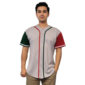 ชุดยูนิฟอร์มทีมกีฬาของผู้ชายเสื้อเจอร์ซีย์เบสบอลเม็กซิโกขนาดไม่เกิน3XL ออกแบบได้ตามต้องการ - Product Image 1