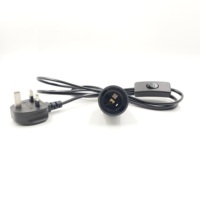 Prise intégrée HAGOOD UK 303 avec interrupteur E27, filetage complet, anneau simple, plastique de haute qualité, tension universelle, garantie de 2 ans