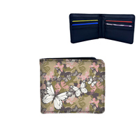 Dompet Pendek Unisex Minimalis Ramah Lingkungan dari Kulit PU Tipis dengan Penutup Terbuka