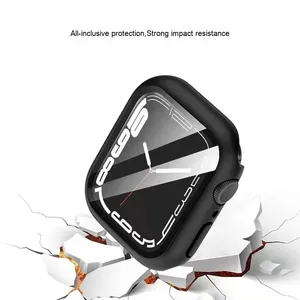 Étui de montre PC personnalisé tendance, protection d'écran en verre trempé transparent anti-rayures 9H pour Apple Watch S10 S11 Ultra 40/42/46/49mm - Product Image 4
