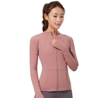 Nouvelle tenue de yoga d'hiver pour femmes, veste zippée, coupe ajustée, respirante, séchage rapide, légère, écologique, anti-UV, manches longues