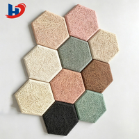 Panneau mural moderne HJ High NRC Hexagon en fibres de peuplier naturelles, silicate de ciment, ignifuge, écologique, modulaire, insonorisant