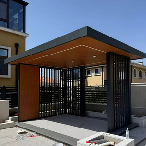 Pergola moderne en aluminium imperméable avec toit à lames motorisées, éclairage LED, gazebo extérieur pour jardin, patio, piscine - Product Image 6