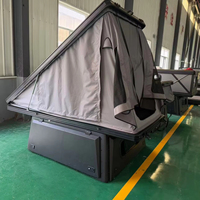 Tente de toit rigide en aluminium à coque dure, triangulaire, avec armature droite, ouverture rapide et automatique, pour camping