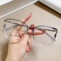 Lunettes de lecture carrées anti-lumière bleue TR90 Or 2026 – Montures de lunettes tendance métalliques pour femmes avec branches transparentes