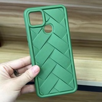Étui de téléphone en matériau tissé marron pour oppo A15 nouvelle grande coque de téléphone en TPU souple tissée pour étui oneplus 12R pour 1 + NORD CE4 LIT/GE4