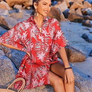 Aloha donna design personalizzato 100% rayon camicia vacanza abito da donna stampa digitale estiva casual maniche corte camicia abito da spiaggia - Product Image 4