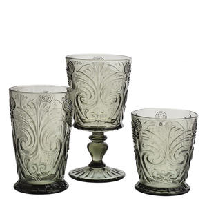 Samyo Großhandel Vintage Geprägte Verdickte Farbige Wassergläser Grau-Grüne Trinkgläser - Product Image 4