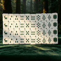 Jeu de Mahjong américain en acrylique de 160 tuiles, motif personnalisé de Noël, tuiles de Mahjong en acrylique, cadeau de Noël, jeu de table, vente en gros