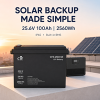 Batterie LiFePO4 LFP CFE-2560 SE 25,6V 100Ah avec BMS IP65, 3000 cycles, pour onduleur Victron Energy, solaire, hors réseau