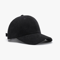 Nouvelle casquette de baseball en velours côtelé pour femme, chaude, pour l'extérieur, à calotte rigide et visière courbée, unie, décontractée, automne-hiver, vente en gros