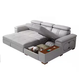 Phổ Biến Đa Chức Năng Sofa Giường Với USB-Sạc Sofa Giường Phòng Khách Với Không Gian Lưu Trữ Phân Đoạn Pull-out Sofa Giường