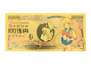 Cartes commémoratives en feuille d'or de Sailor Moon, personnage d'anime, collection de billets de banque (lot de 10) - <span class=keywords><strong>Cadeau</strong></span> rétro pour les fans de <span class=keywords><strong>manga</strong></span>, décoration - Product Image 3