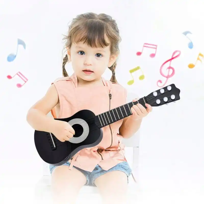 กีตาร์ของเล่น6สายสำหรับเด็ก,กีตาร์คล้องจองน่ารักสำหรับเด็กทารกเครื่องดนตรีเสริมพัฒนาการของเล่นเพื่อการศึกษาสำหรับเด็กเล็ก