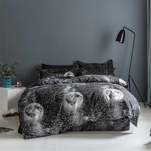 Custom Designed 3d Starry Sky Printing Best Selling Sheet-free Three-piece Comforter Cover Bed Sheet Bedding Set