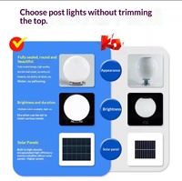 Nouvelle Arrivée LED Solaire Colonne Lumière IP65 Étanche Extérieure Jardin Lumières pour Villa Porte Clôture et Pilier Conception Sphérique