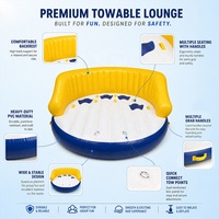 Bouée gonflable commerciale ronde pour 4 personnes, type canapé aquatique, pour la location en station balnéaire, sur la plage et au lac