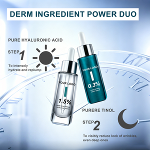 Kit de Suero Dual con 1.5% de Ácido Hialurónico y 0.3%, 100ml, Antienvejecimiento, Reafirmante, Uso Diurno/Nocturno, Sin Perfume, Marca Privada OEM - Product Image 2