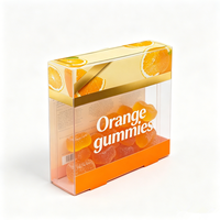Boîte d'emballage de bonbons en PET écologique, boîte personnalisée pour les bonbons aux fruits à saveur d'orange